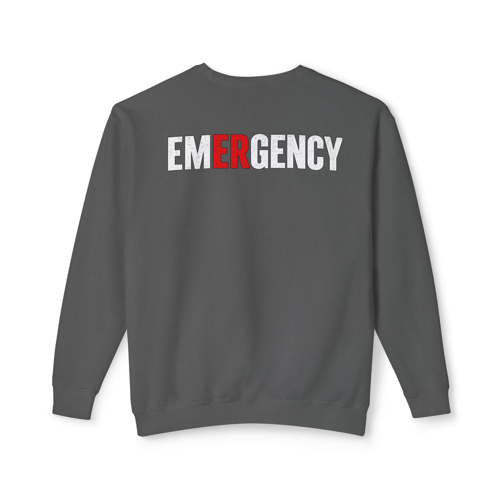 RN Emergency Crewneck Sweatshirt — "EMERGENCY" ER Highlight & Rhythm Design