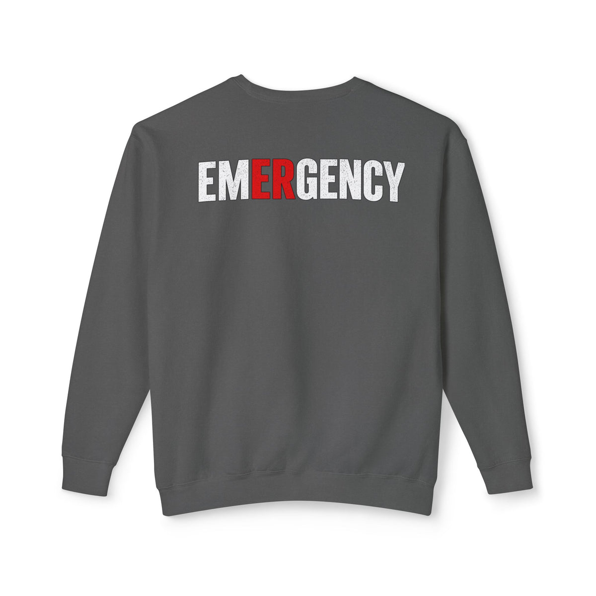 RN Emergency Crewneck Sweatshirt — "EMERGENCY" ER Highlight & Rhythm Design