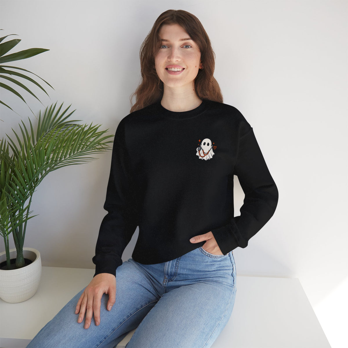 ER Nurse Halloween Sweatshirt | Spooky Shifts Emergency Room Nurse Crewneck | Front & Back Print