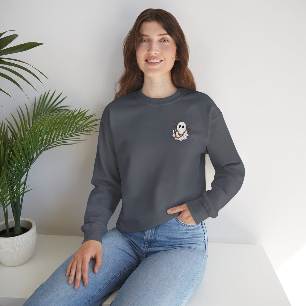 ER Nurse Halloween Sweatshirt | Spooky Shifts Emergency Room Nurse Crewneck | Front & Back Print