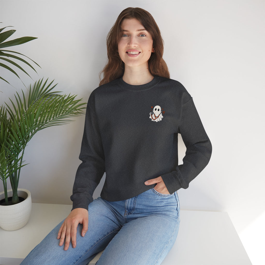 ER Nurse Halloween Sweatshirt | Spooky Shifts Emergency Room Nurse Crewneck | Front & Back Print
