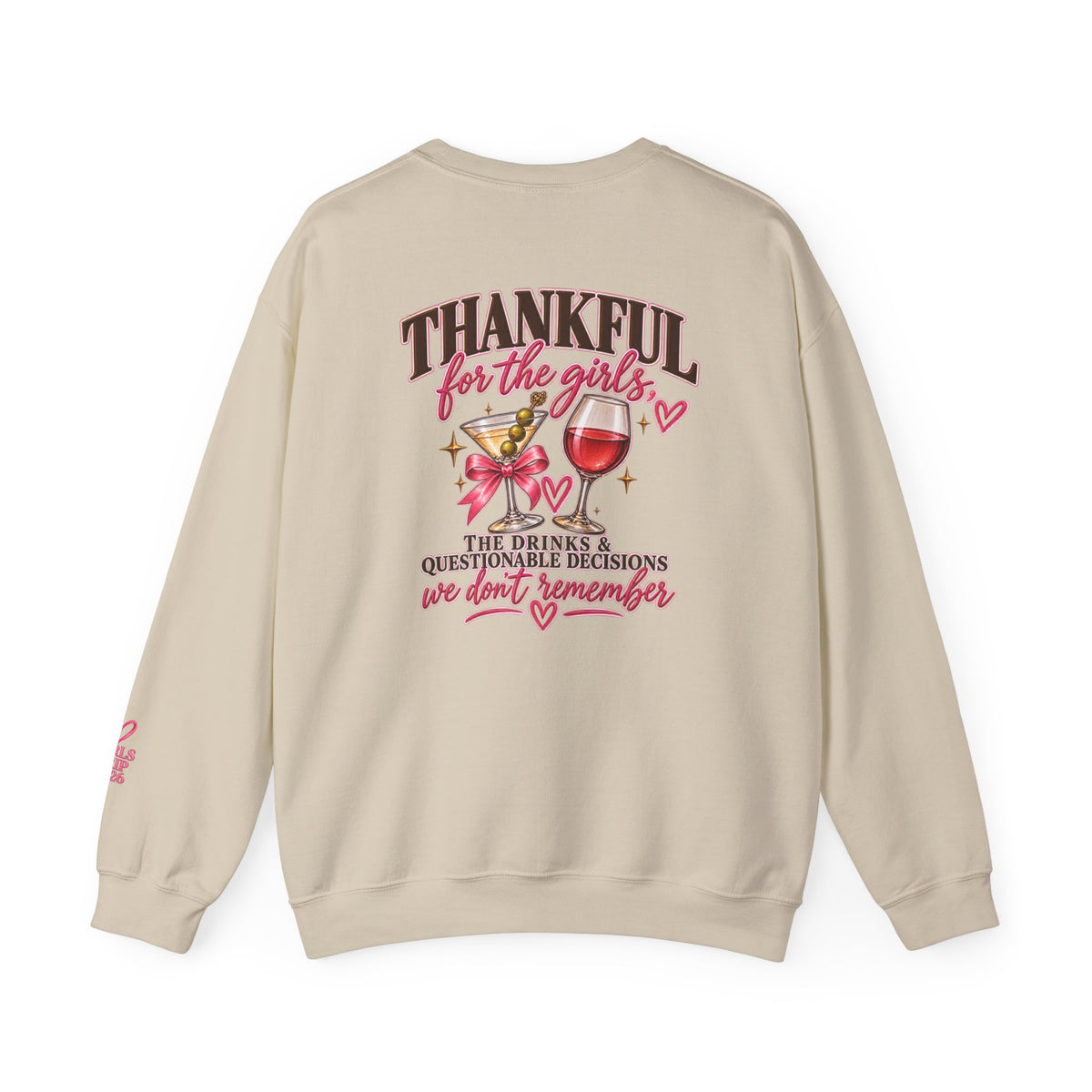 ￼Friendsgiving Girls Trip 2026 Crewneck Sweatshirt | Thankful for the Girls Thanksgiving Sweatshirt