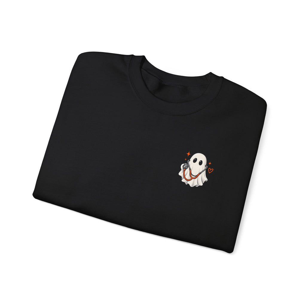 ER Nurse Halloween Sweatshirt | Spooky Shifts Emergency Room Nurse Crewneck | Front & Back Print