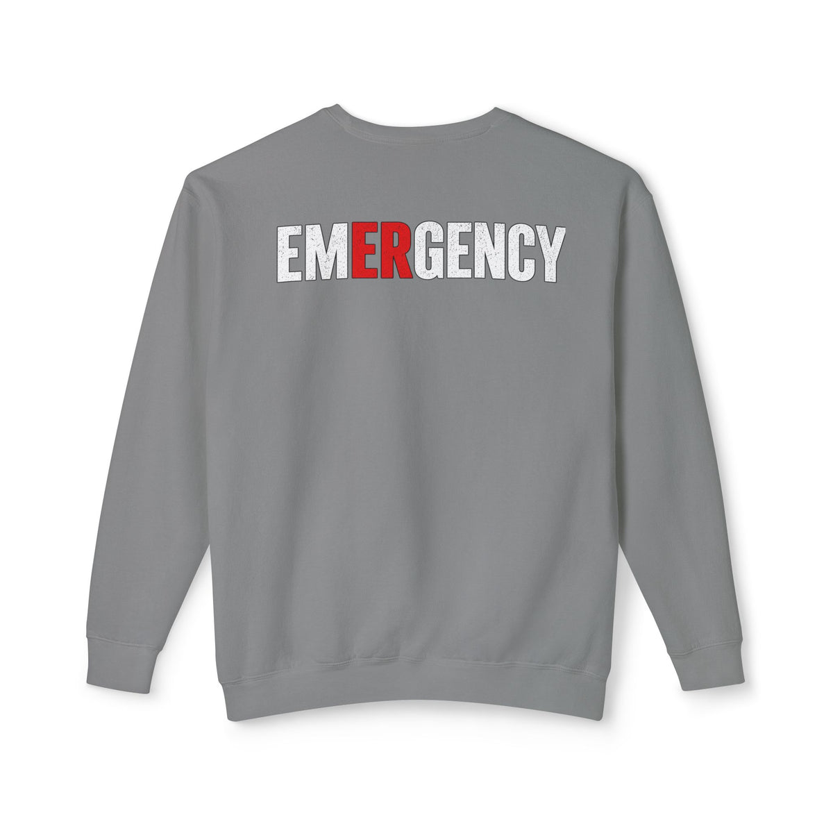 RN Emergency Crewneck Sweatshirt — "EMERGENCY" ER Highlight & Rhythm Design
