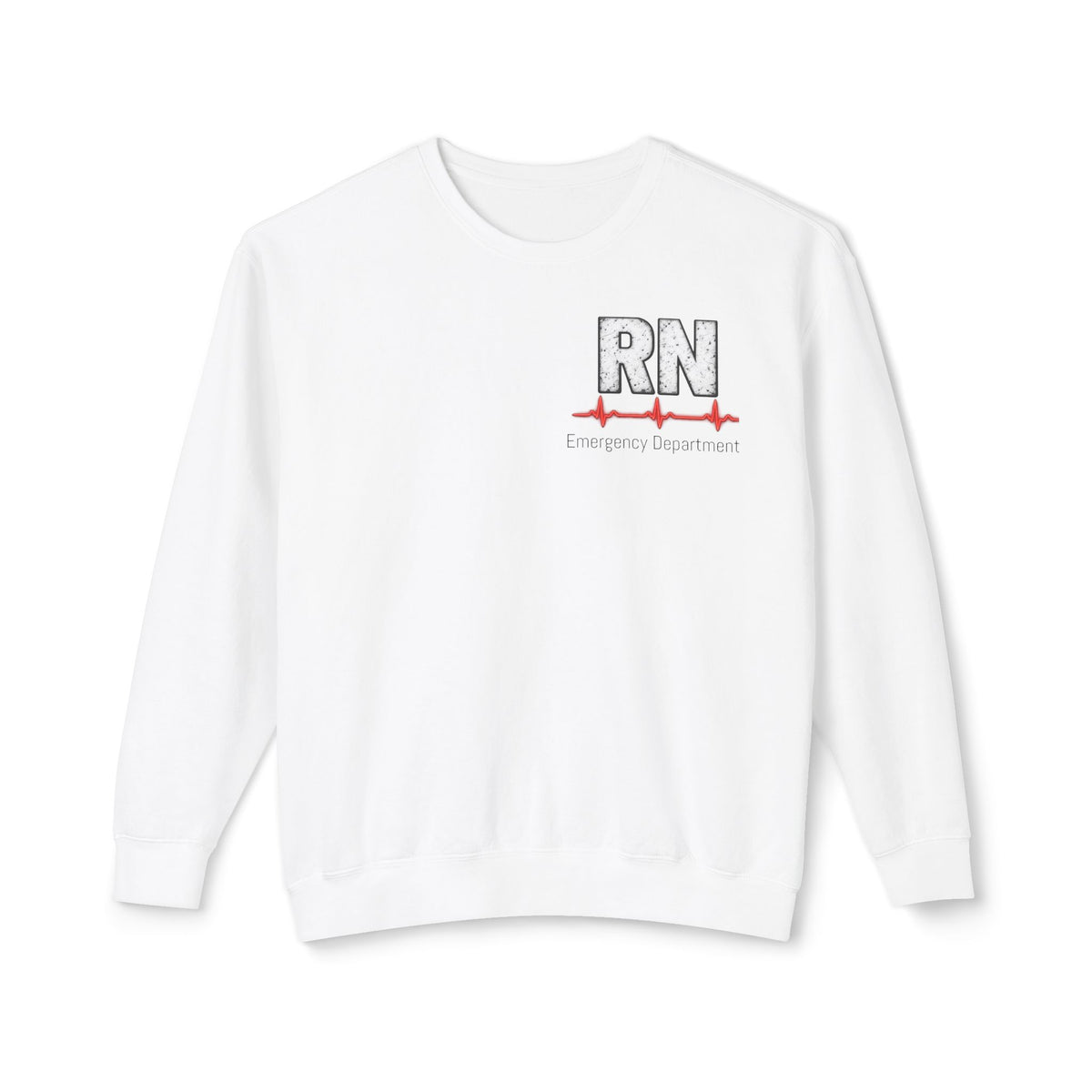 RN Emergency Crewneck Sweatshirt — "EMERGENCY" ER Highlight & Rhythm Design