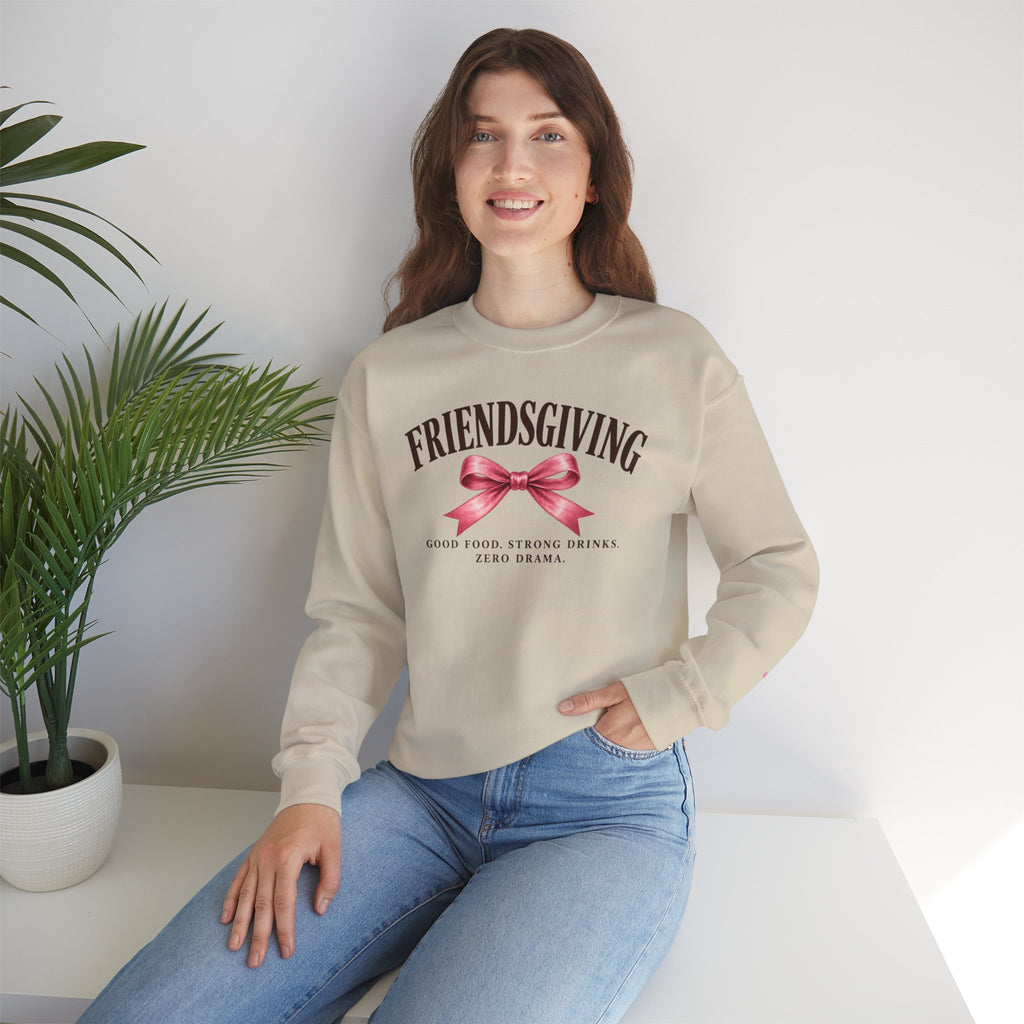 ￼Friendsgiving Girls Trip 2026 Crewneck Sweatshirt | Thankful for the Girls Thanksgiving Sweatshirt