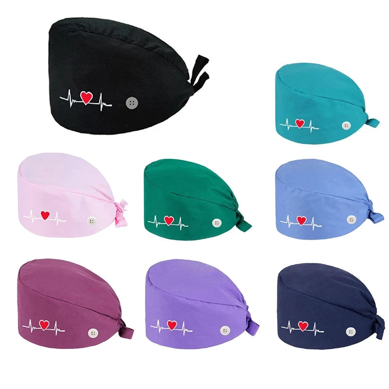 Button Scrub Cap for Nurses