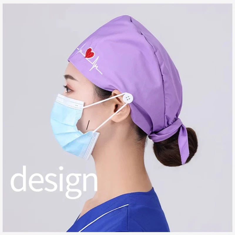Button Scrub Cap for Nurses