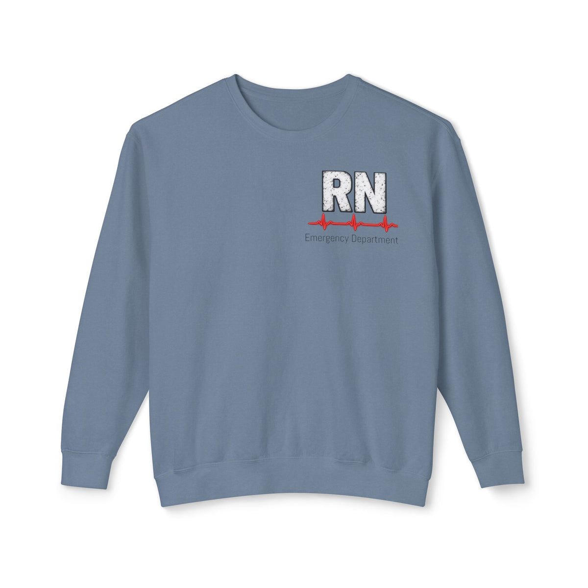 RN Emergency Crewneck Sweatshirt — "EMERGENCY" ER Highlight & Rhythm Design