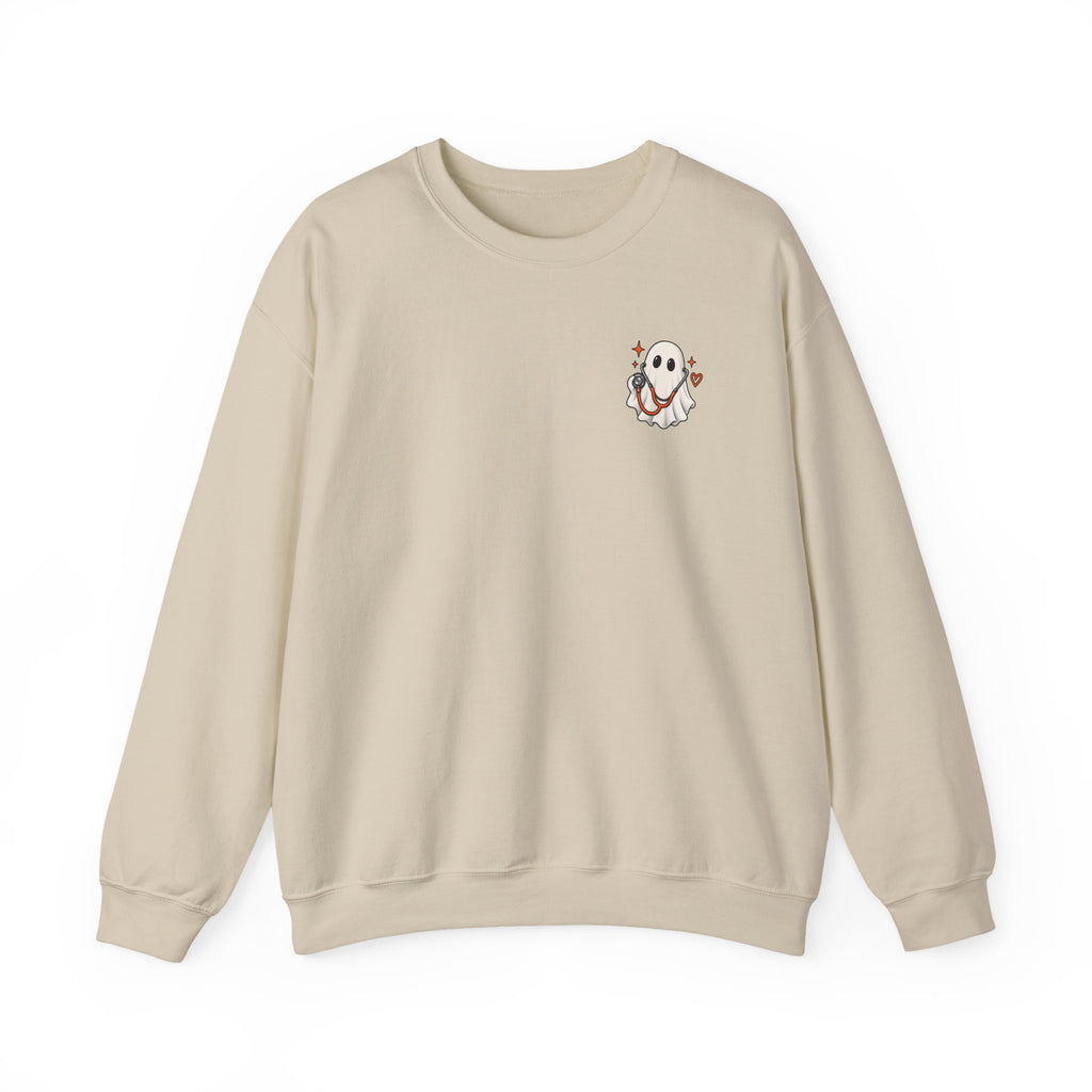 ER Nurse Halloween Sweatshirt | Spooky Shifts Emergency Room Nurse Crewneck | Front & Back Print