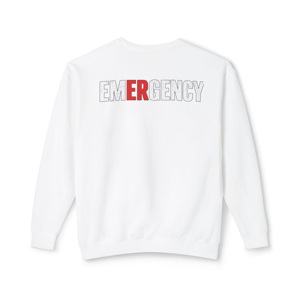 RN Emergency Crewneck Sweatshirt — "EMERGENCY" ER Highlight & Rhythm Design