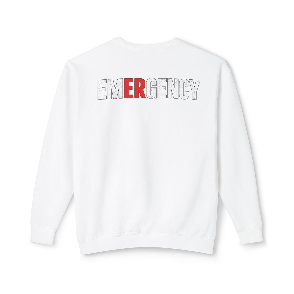 RN Emergency Crewneck Sweatshirt — "EMERGENCY" ER Highlight & Rhythm Design