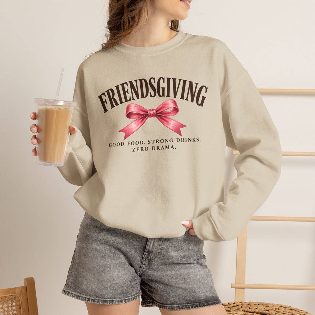 ￼Friendsgiving Girls Trip 2026 Crewneck Sweatshirt | Thankful for the Girls Thanksgiving Sweatshirt