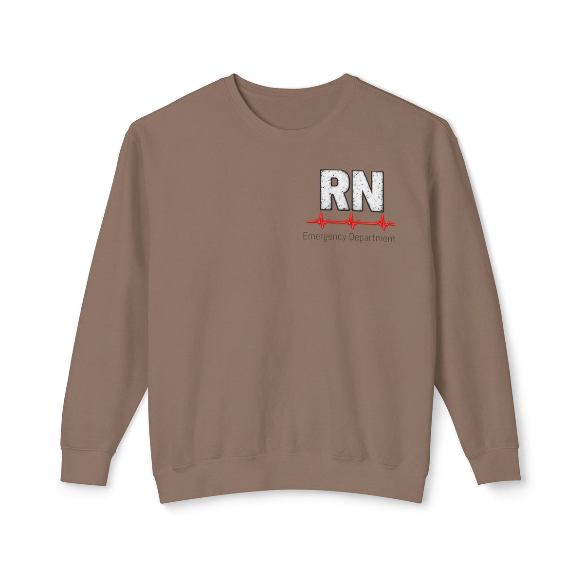 RN Emergency Crewneck Sweatshirt — "EMERGENCY" ER Highlight & Rhythm Design