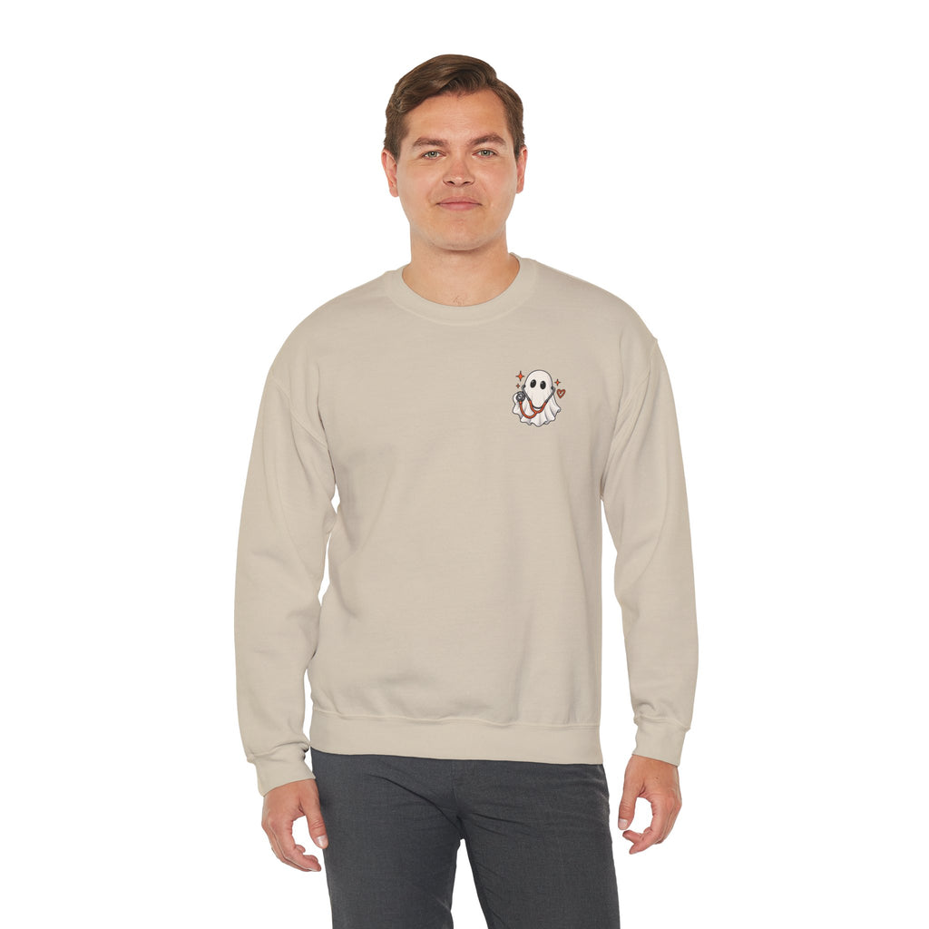 ER Nurse Halloween Sweatshirt | Spooky Shifts Emergency Room Nurse Crewneck | Front & Back Print