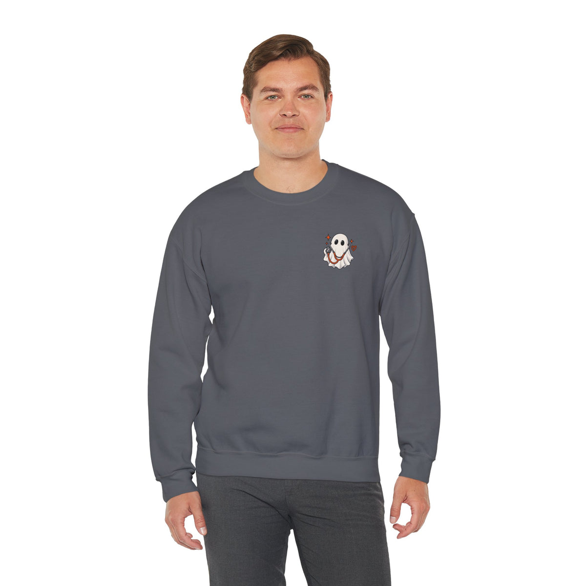 ER Nurse Halloween Sweatshirt | Spooky Shifts Emergency Room Nurse Crewneck | Front & Back Print
