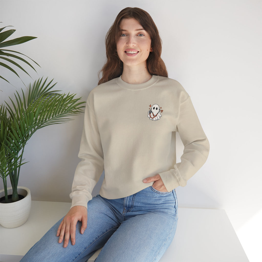 ER Nurse Halloween Sweatshirt | Spooky Shifts Emergency Room Nurse Crewneck | Front & Back Print