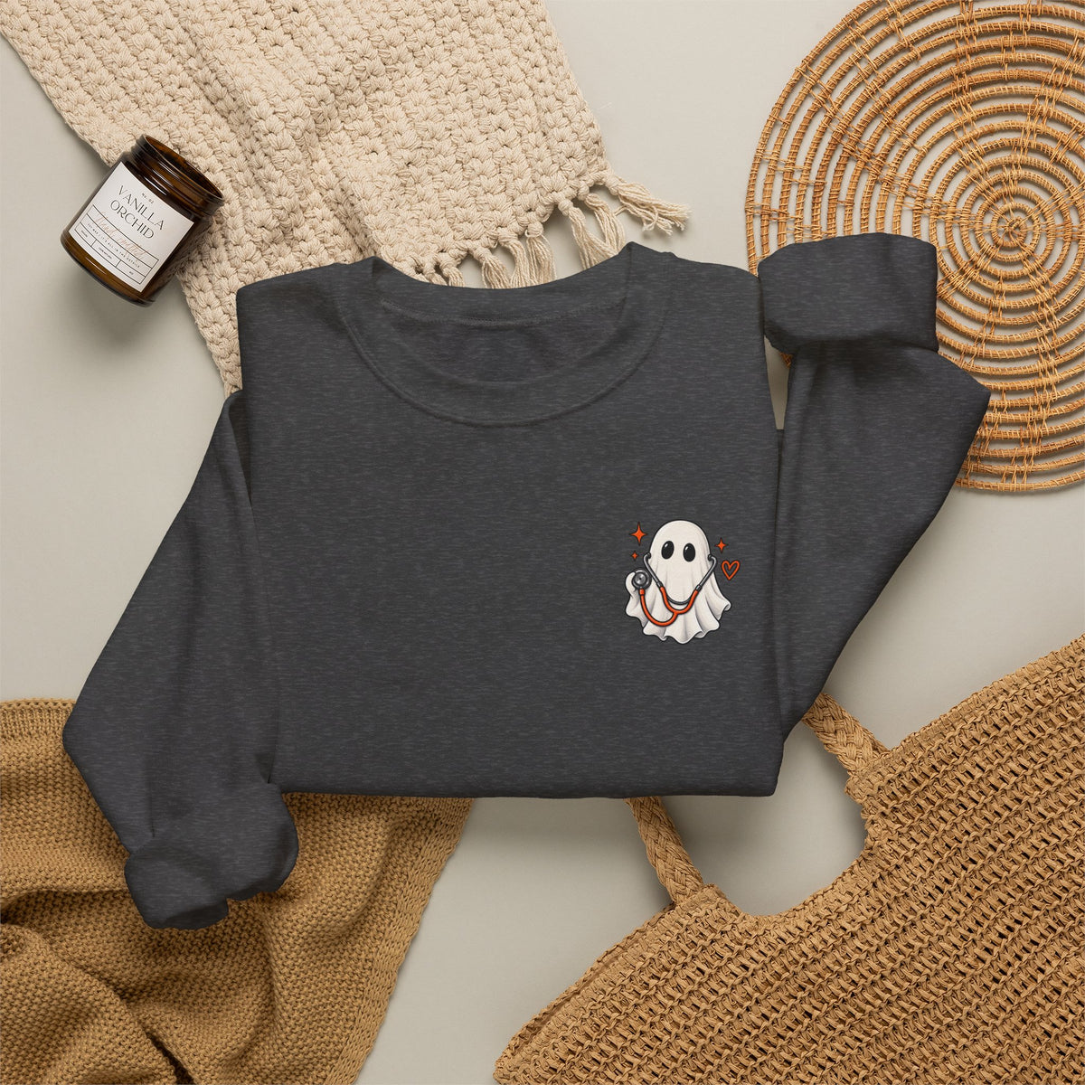 ER Nurse Halloween Sweatshirt | Spooky Shifts Emergency Room Nurse Crewneck | Front & Back Print