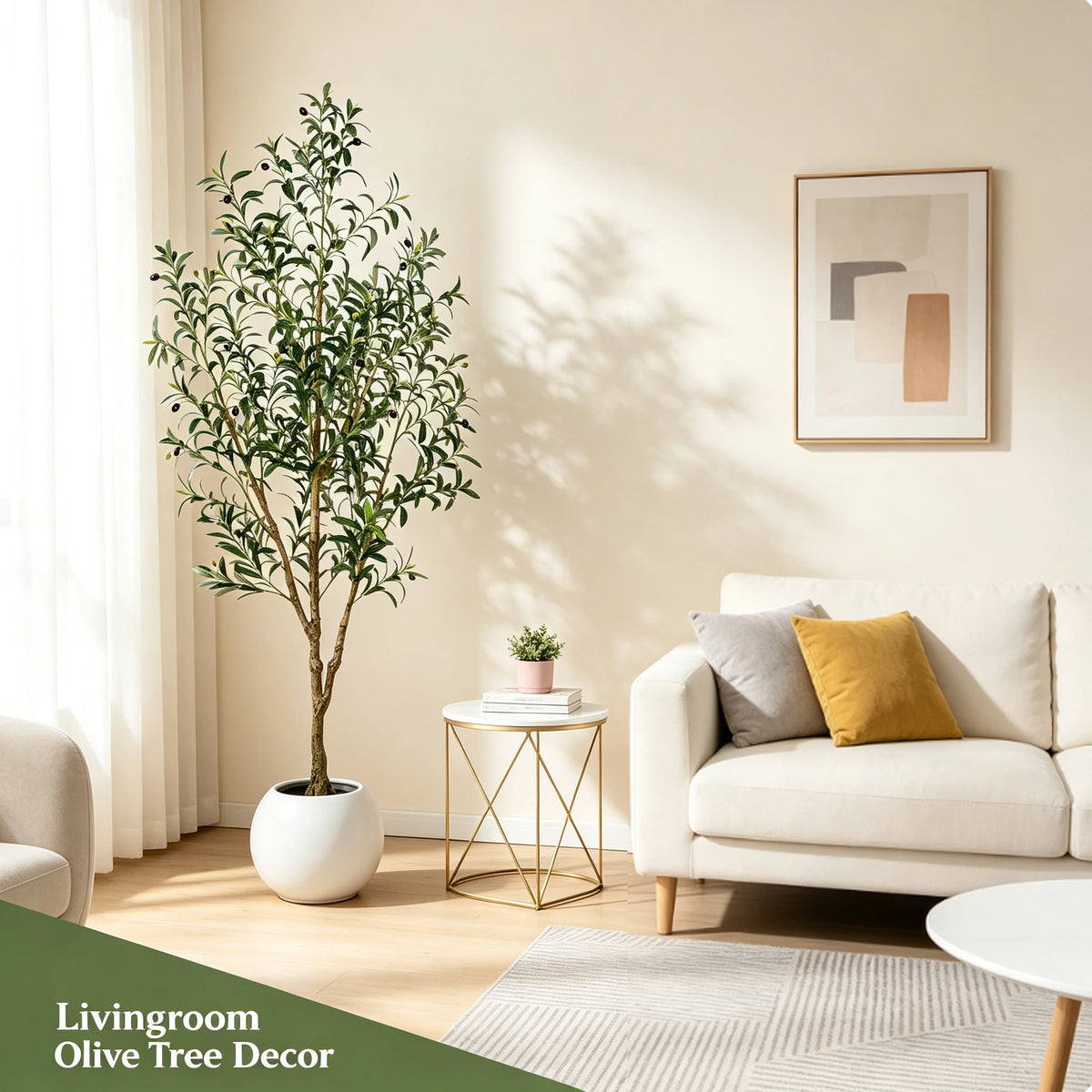 Artificial Olive Tree with Natural Look Trunk-- 5.25ft, 6ft & 7ft
